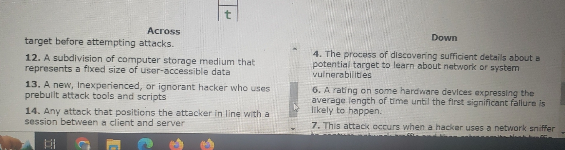 Across target before attempting attacks. A