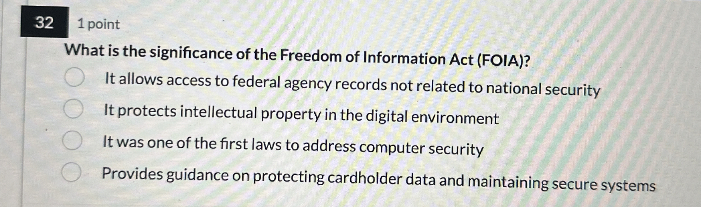 3 2 1 point What is the significance of the