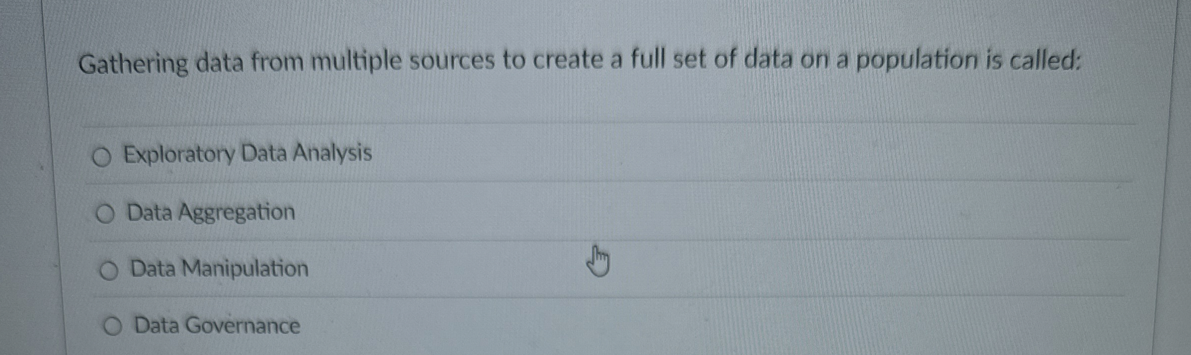 Gathering data from multiple sources to create a