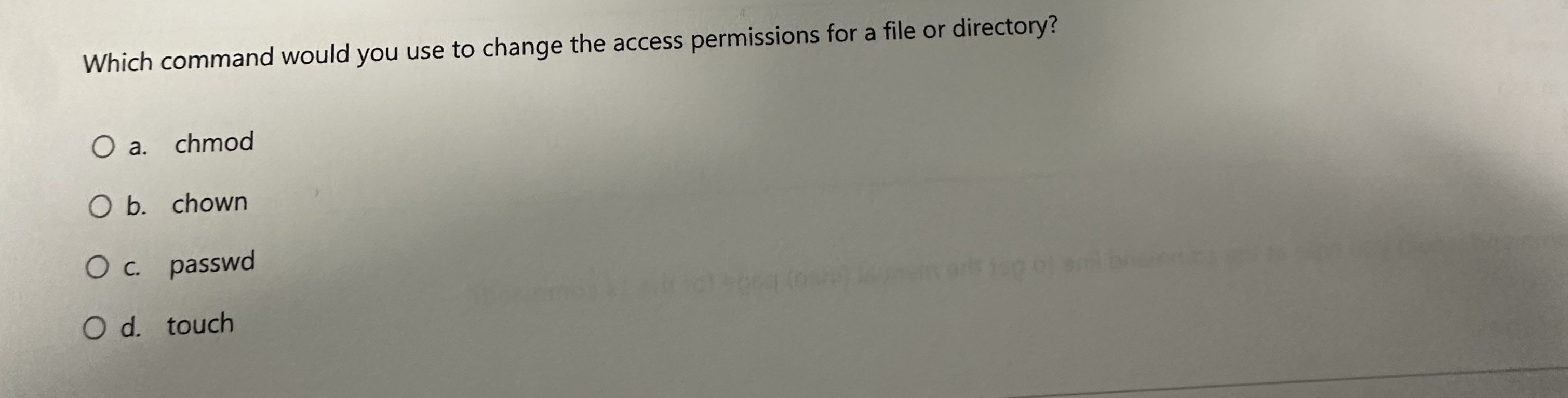 Which command would you use to change the access