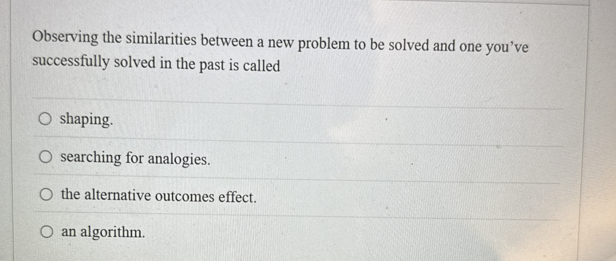 Observing the similarities between a new problem