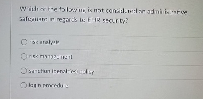 Which of the following is not considered an