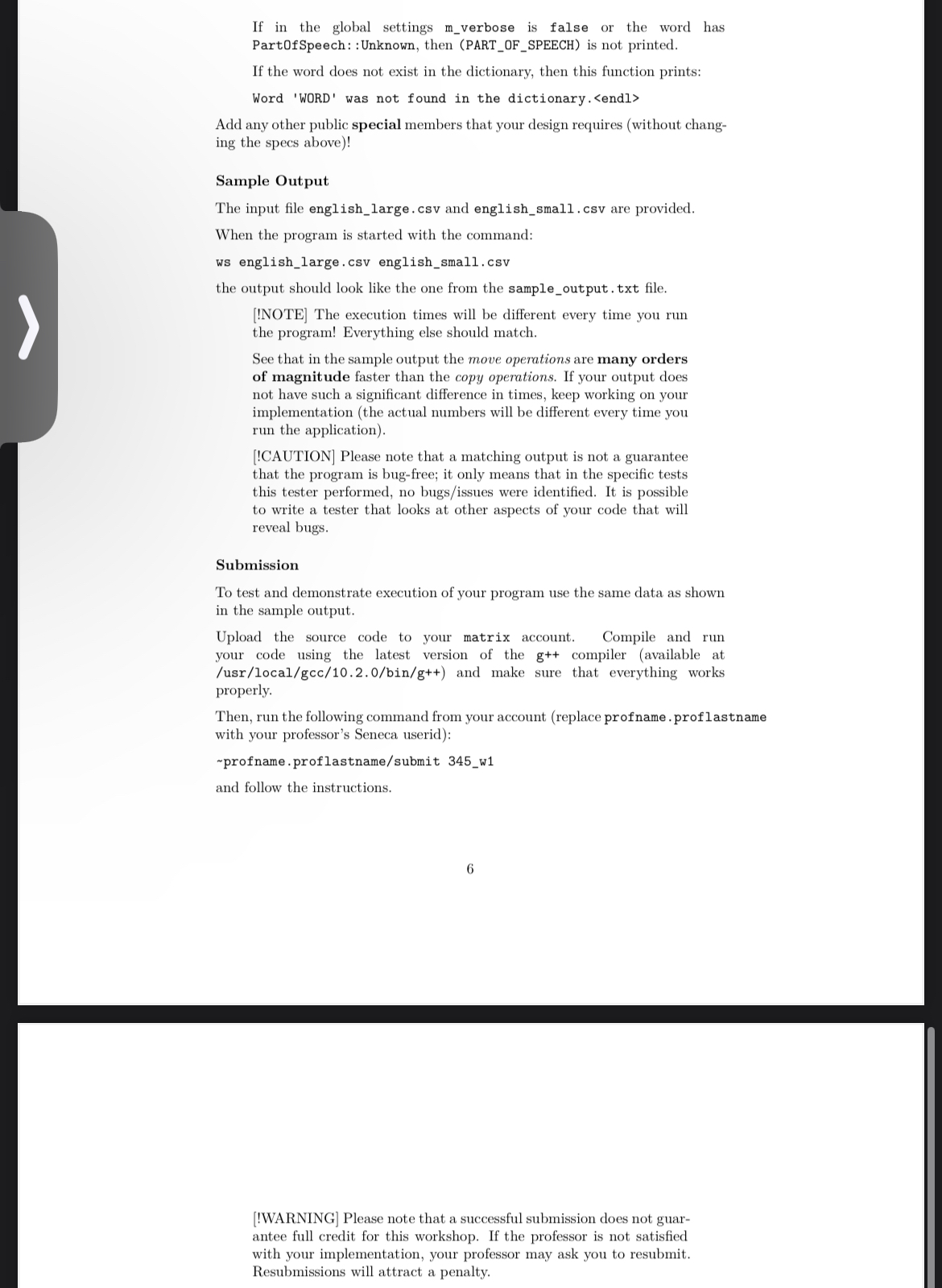 Workshop # 1 : Dictionary In this workshop, you