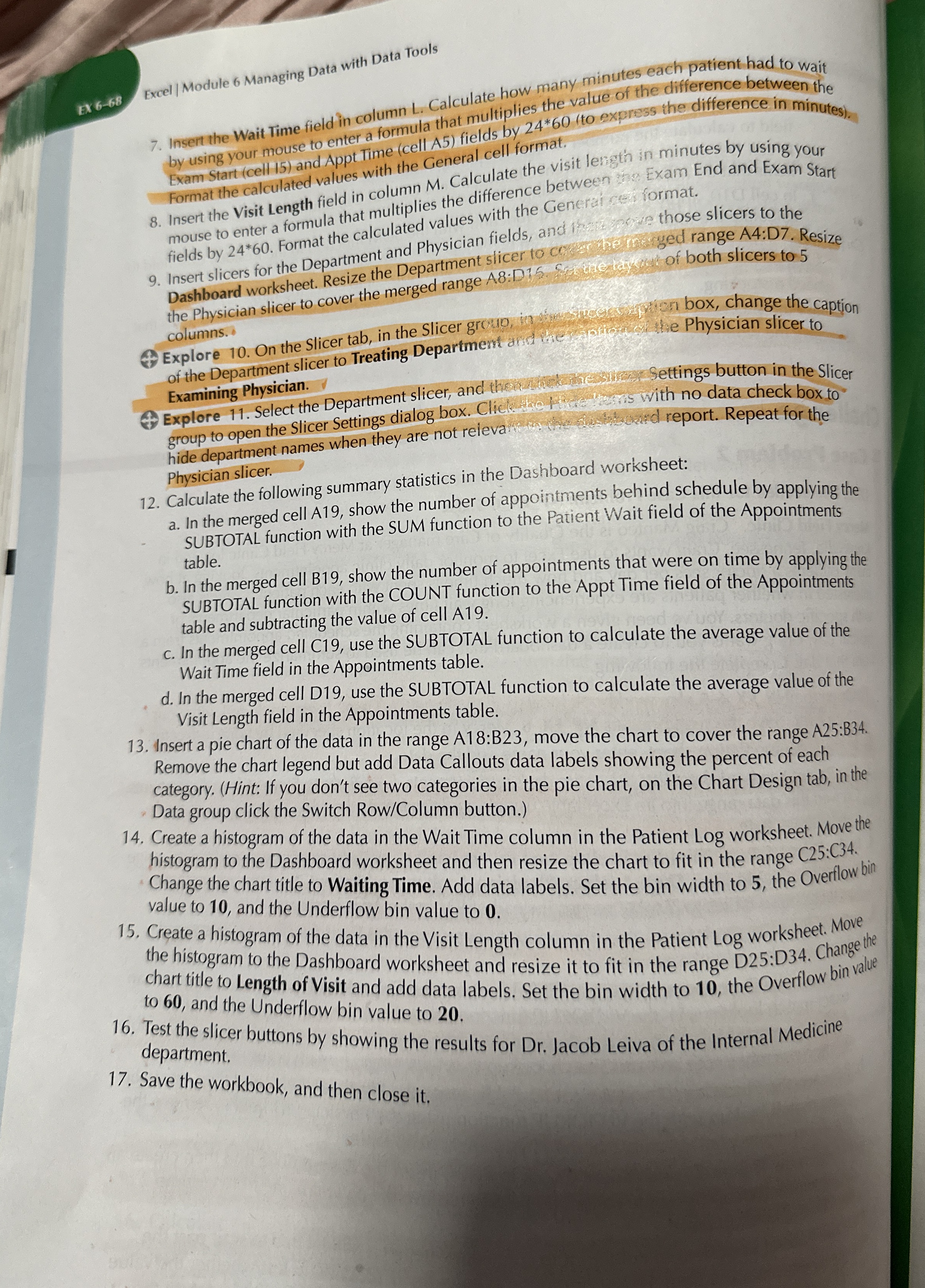 Ex 6 - 6 8 Excel | Module 6 Managing Data with