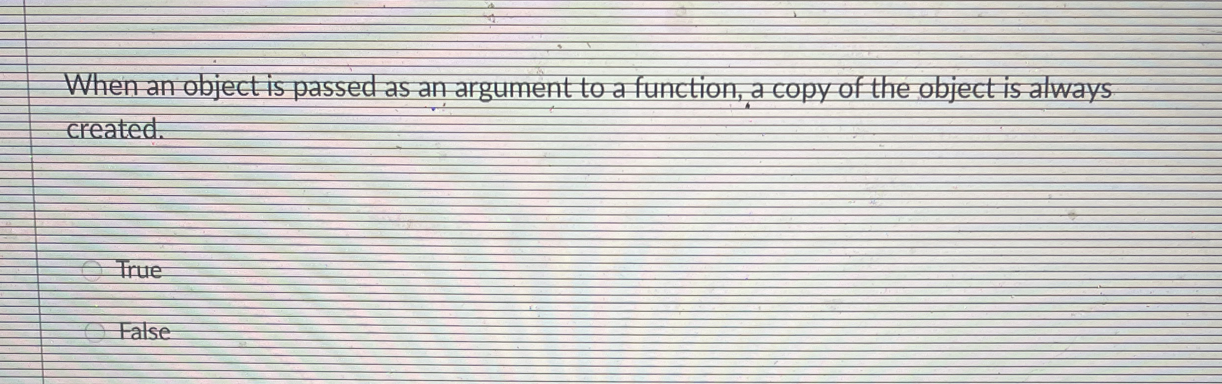 When an object is passed as an argument to a