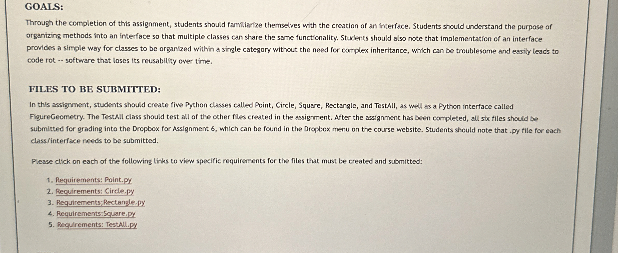 Need in python - - GOALS: Through the completion