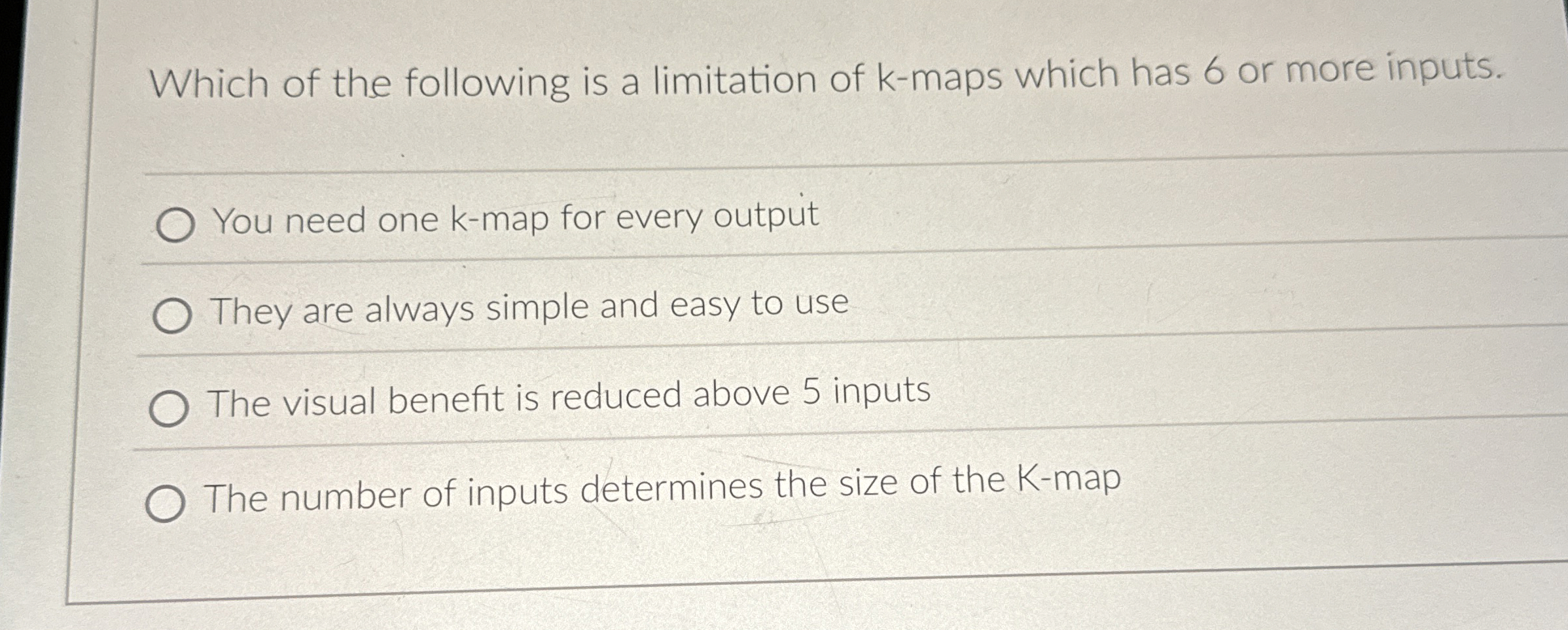 Which of the following is a limitation of k -