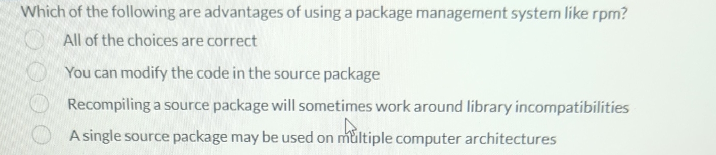 Which of the following are advantages of using a