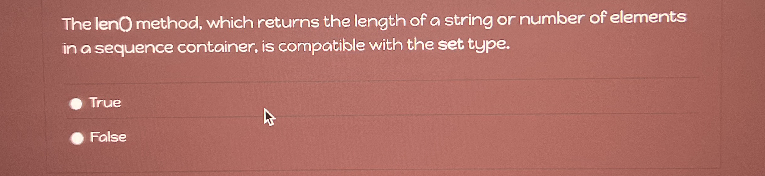 The lenO method, which returns the length of a