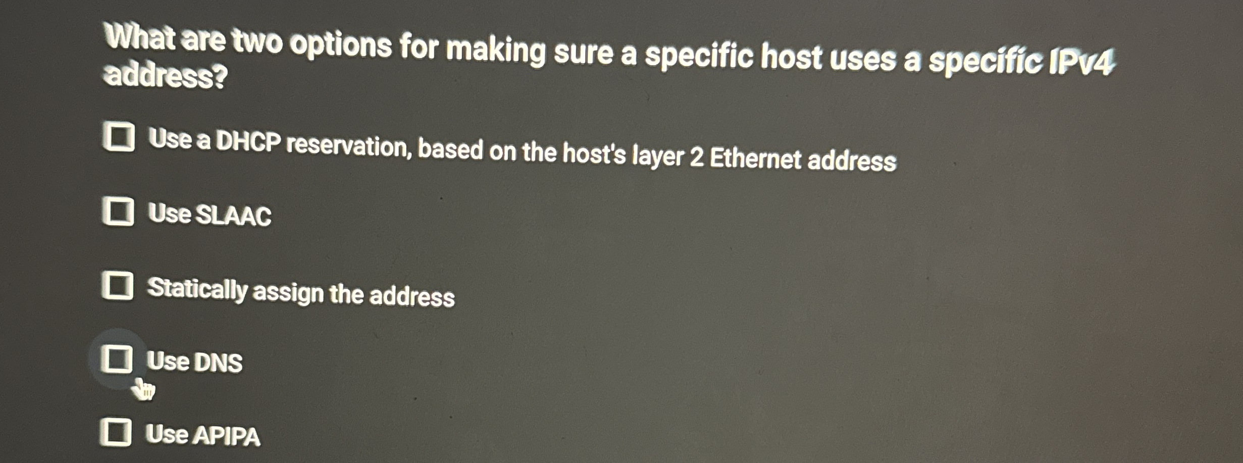 What are two options for making sure a specific