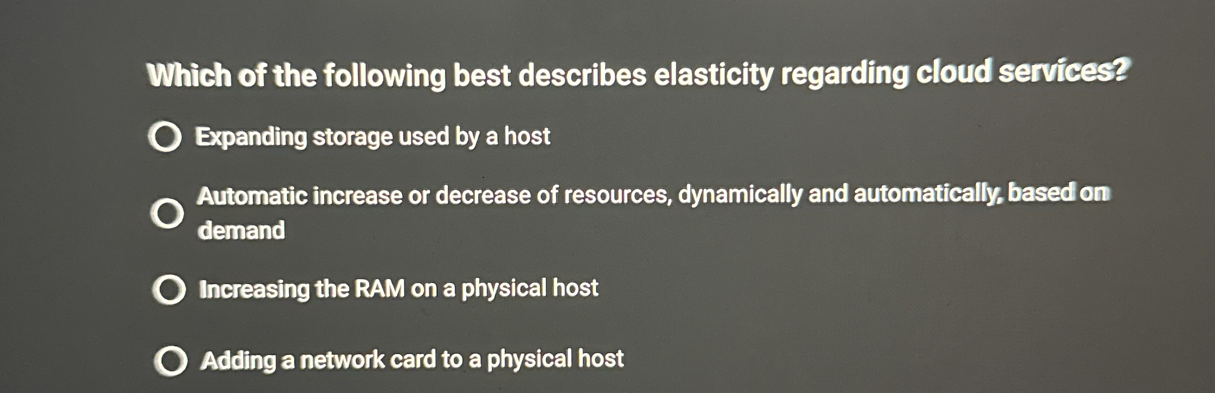 Which of the following best describes elasticity