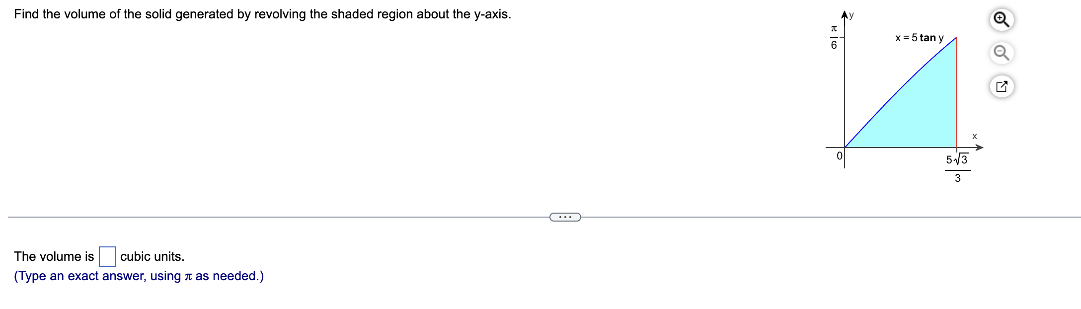 Find the volume of the solid generated by