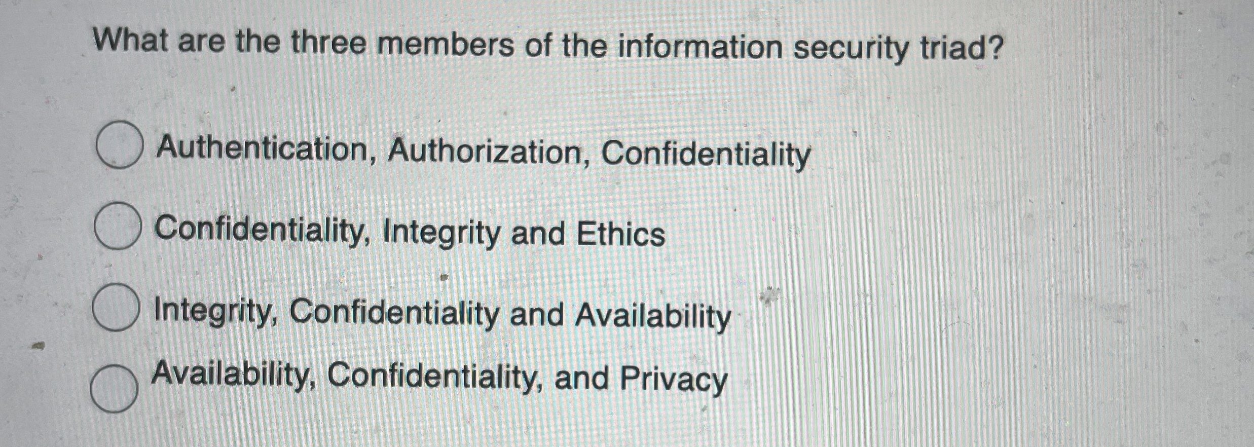 What are the three members of the information