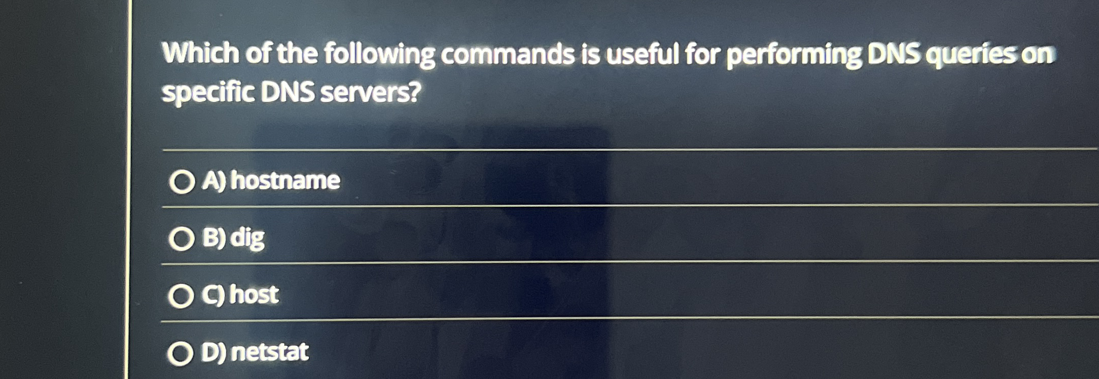 Which of the following commands is useful for