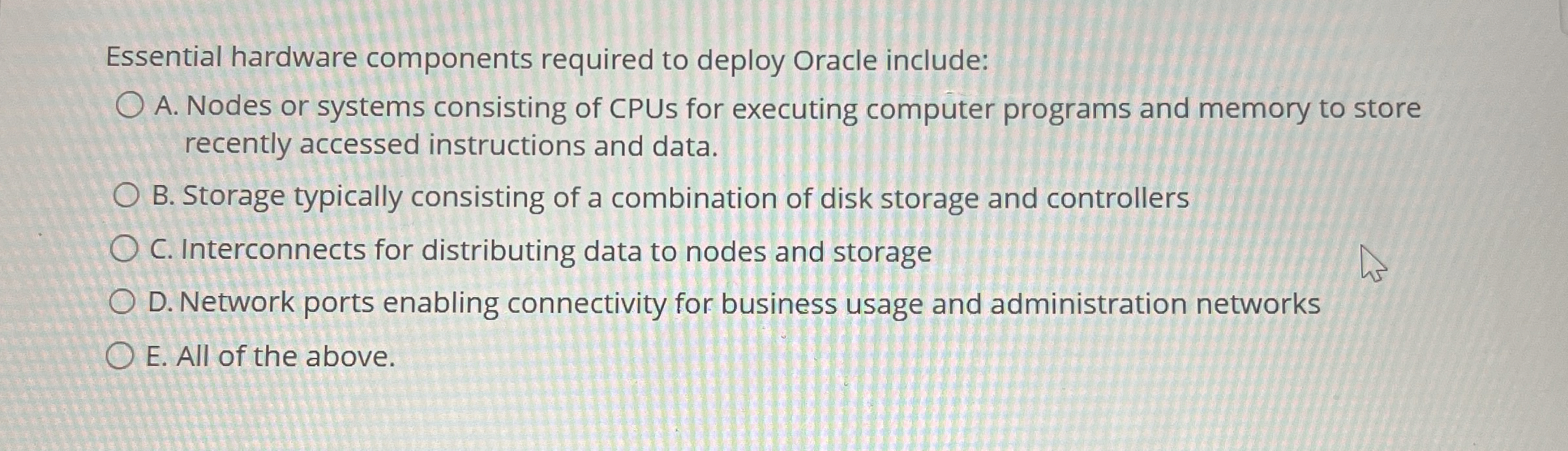 Essential hardware components required to deploy