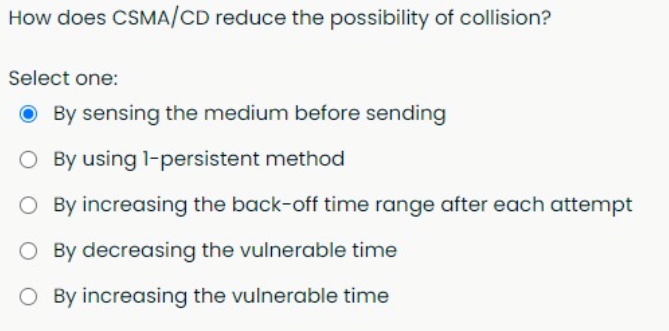 How does CSMA / CD reduce the possibility of