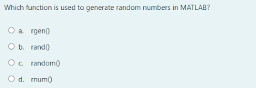 Which function is used to generate random numbers