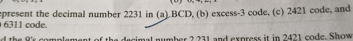 present the decimal number 2 2 3 1 in ( a ) B C D