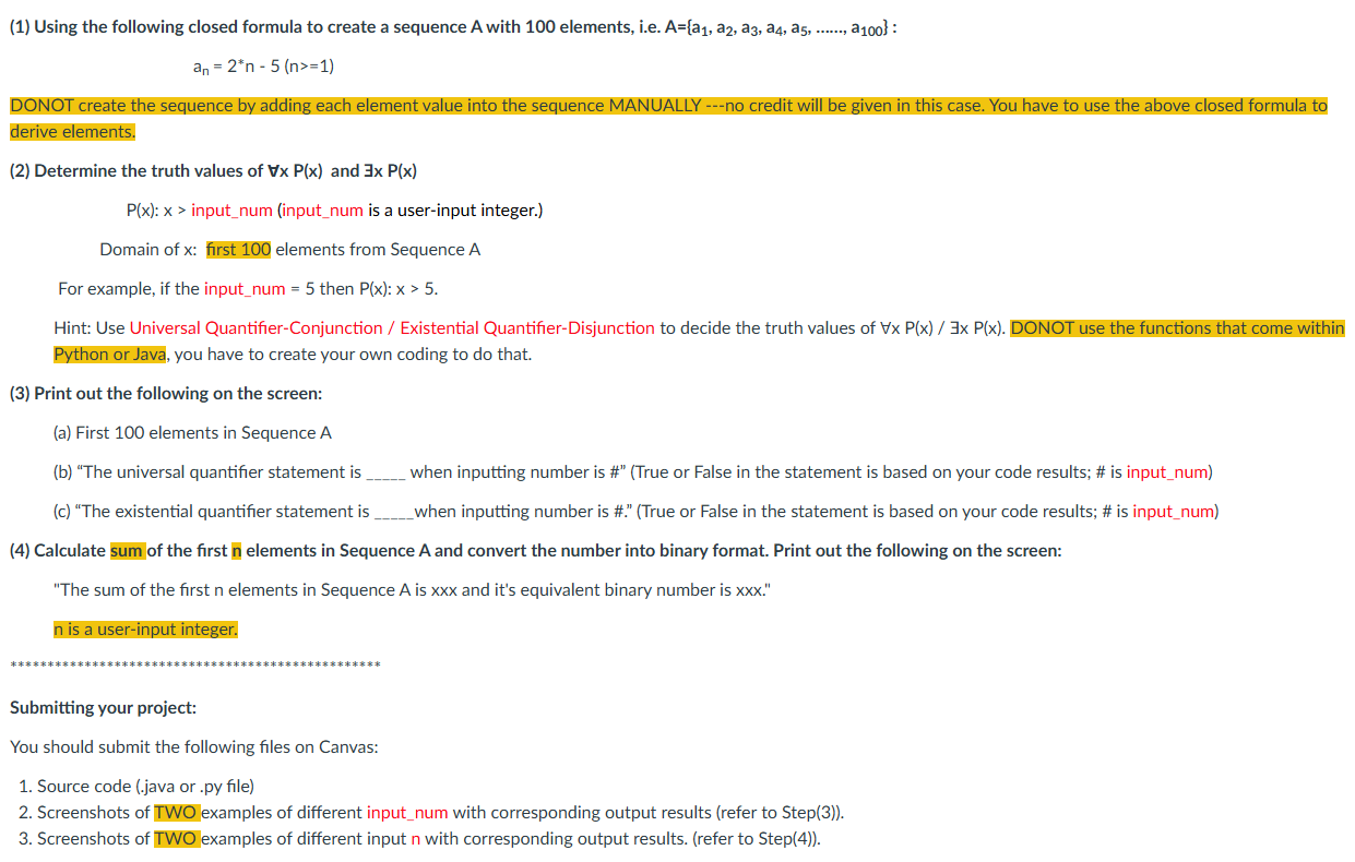 Write program in Java or Python. DO NOT create