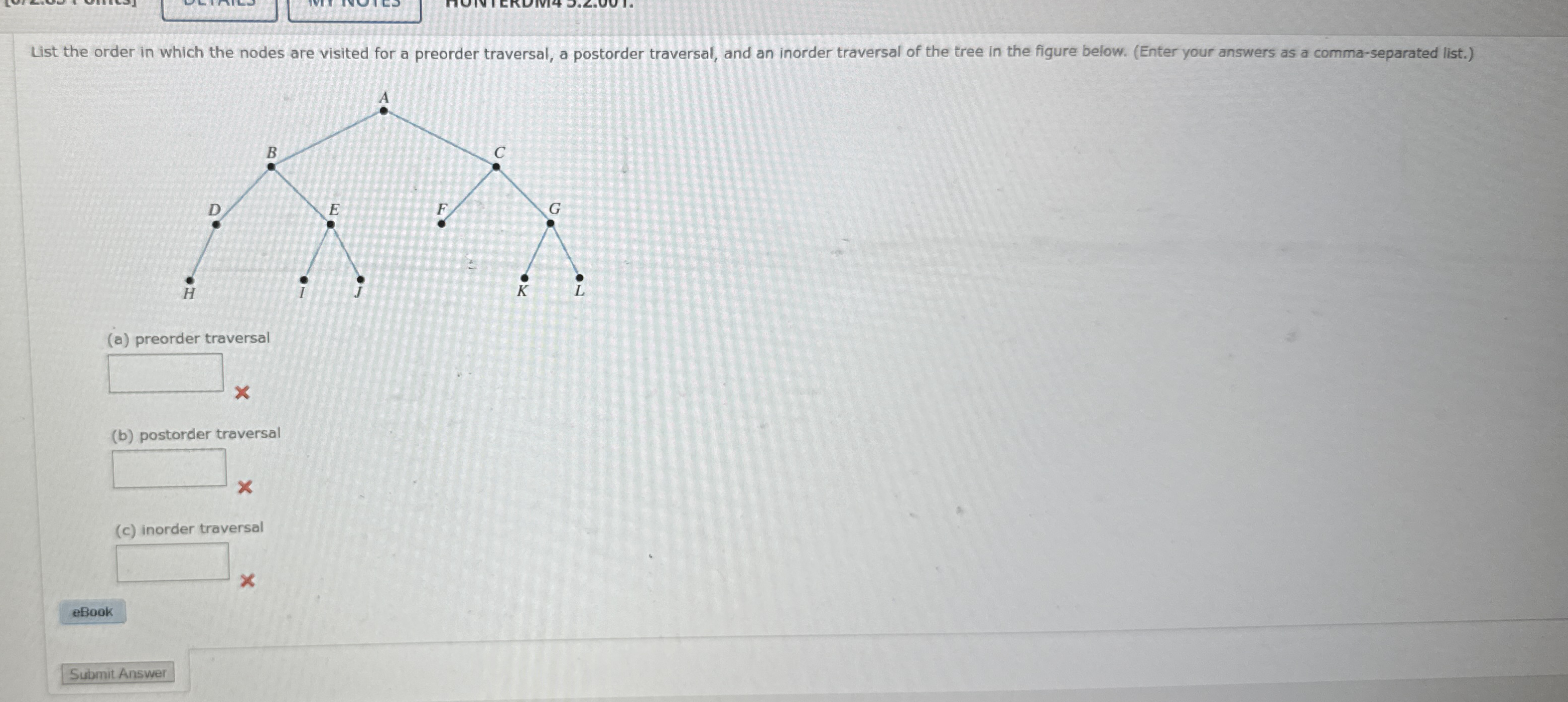 List the order in which the nodes are visited for