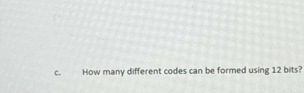 c . How many different codes can be formed using