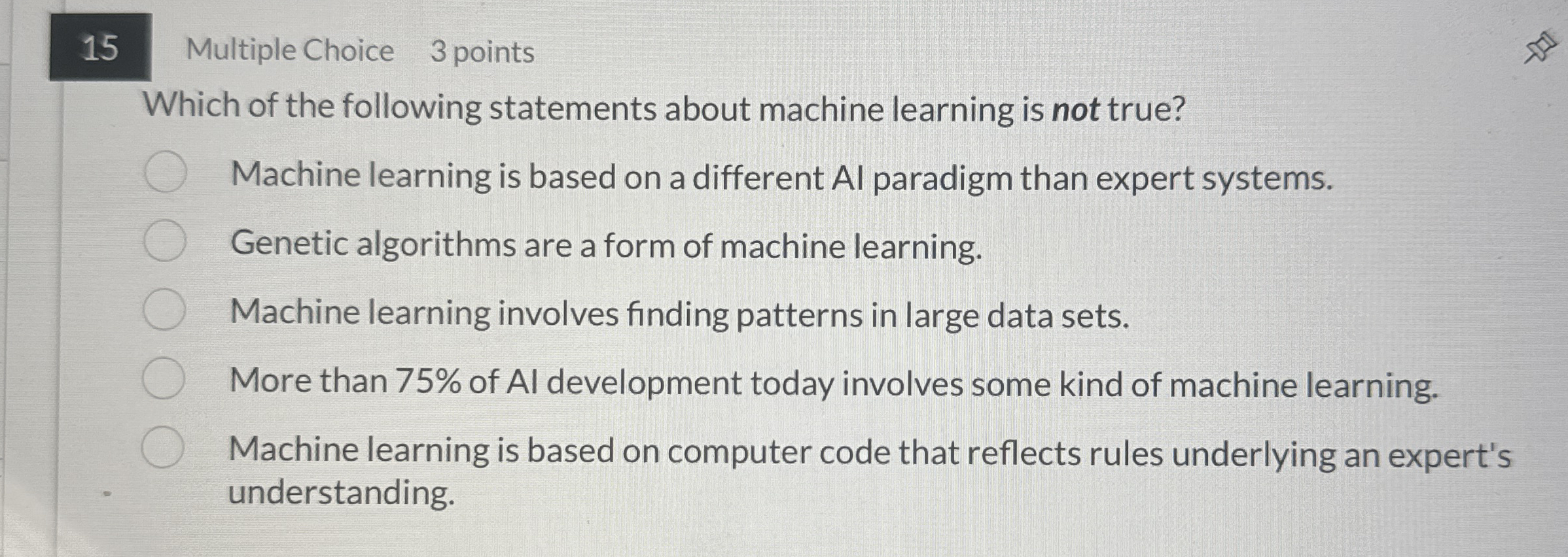 1 5 Multiple Choice 3 points Which of the