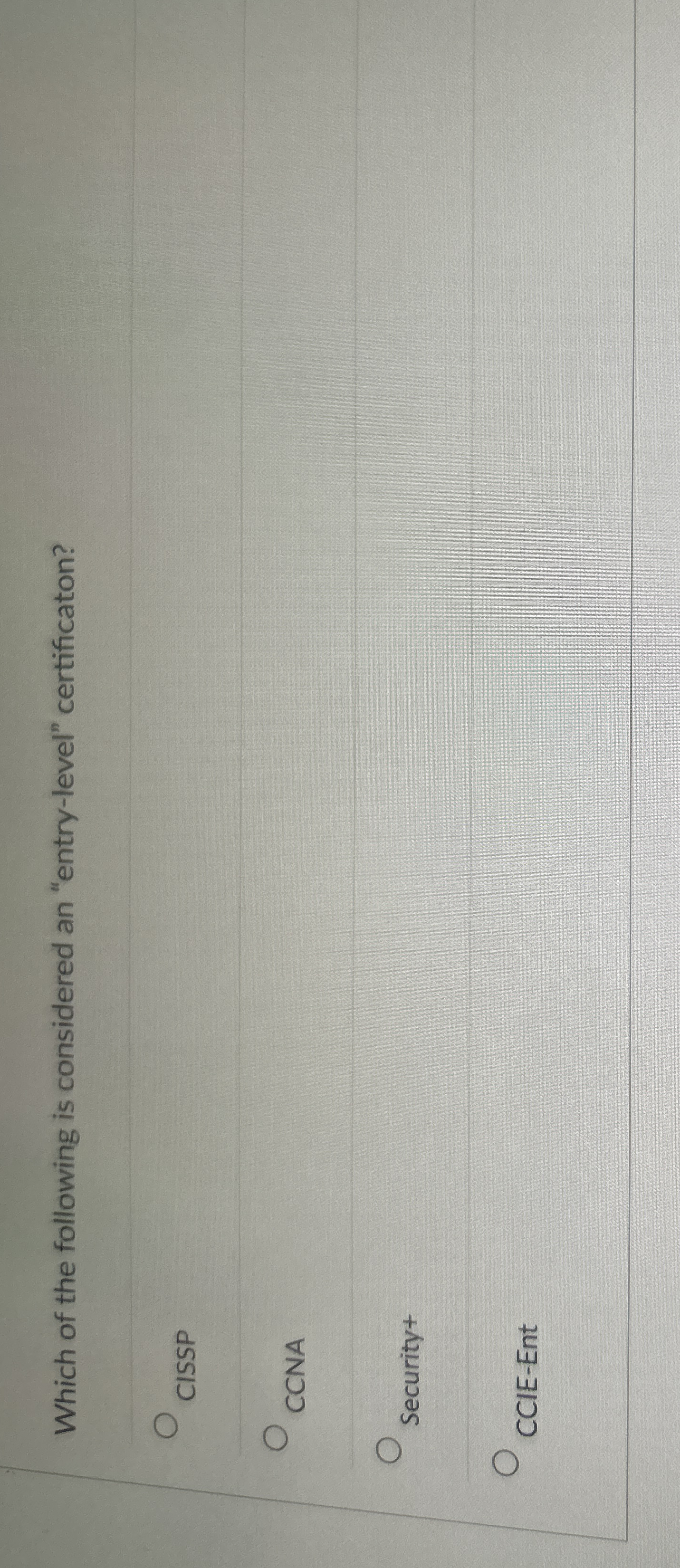 Which of the following is considered an "entry -