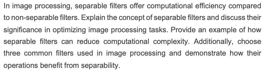 How to solve In image processing, separable