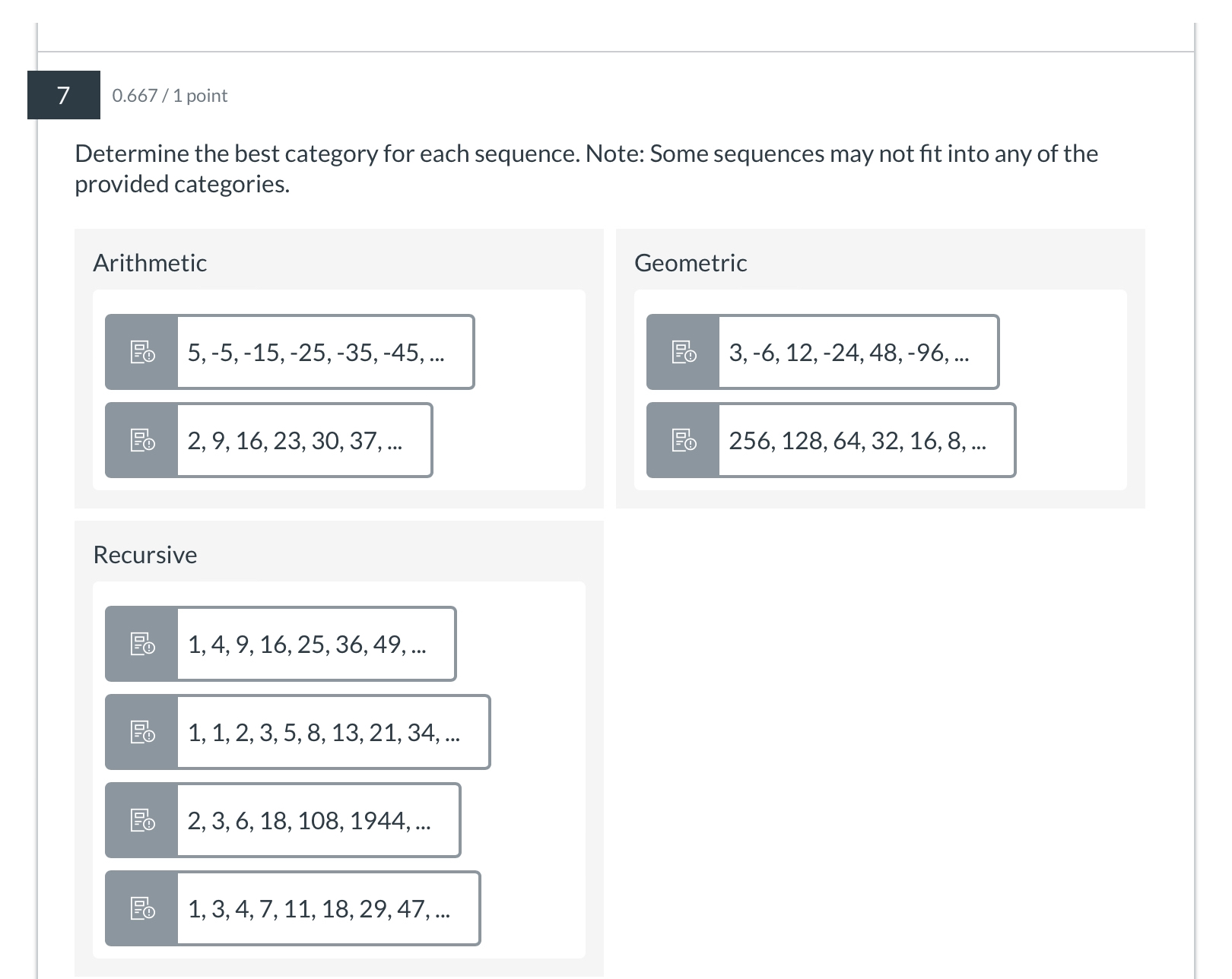Determine the best category for each sequence.