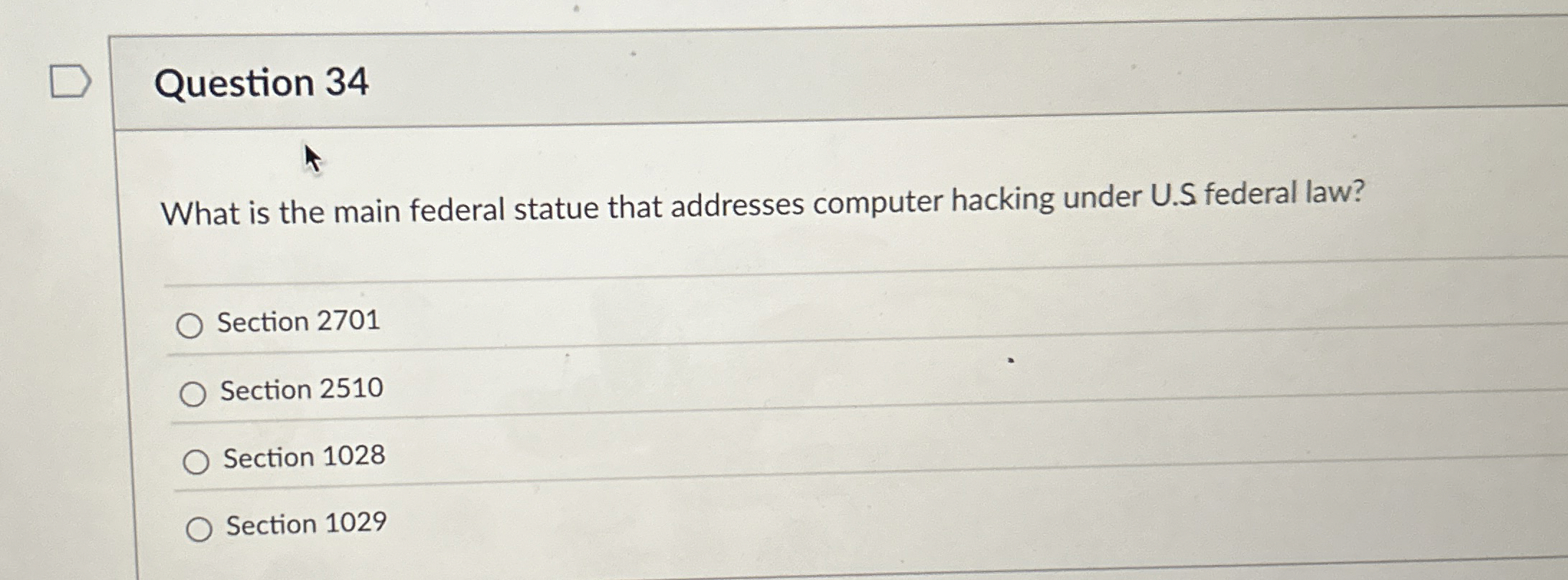 Question 3 4 What is the main federal statue that