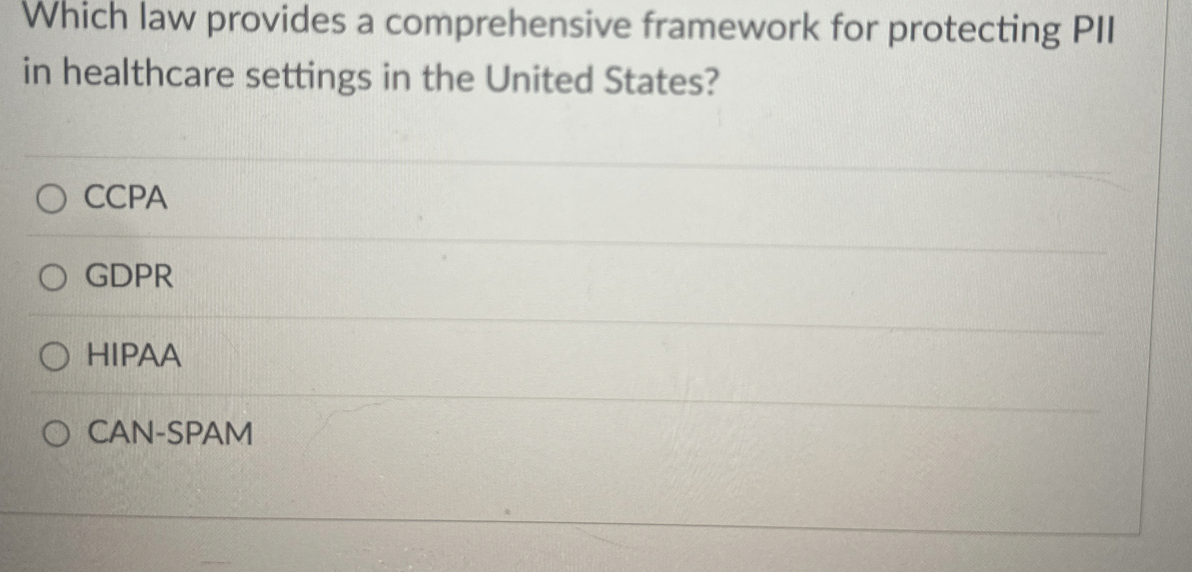Which law provides a comprehensive framework for