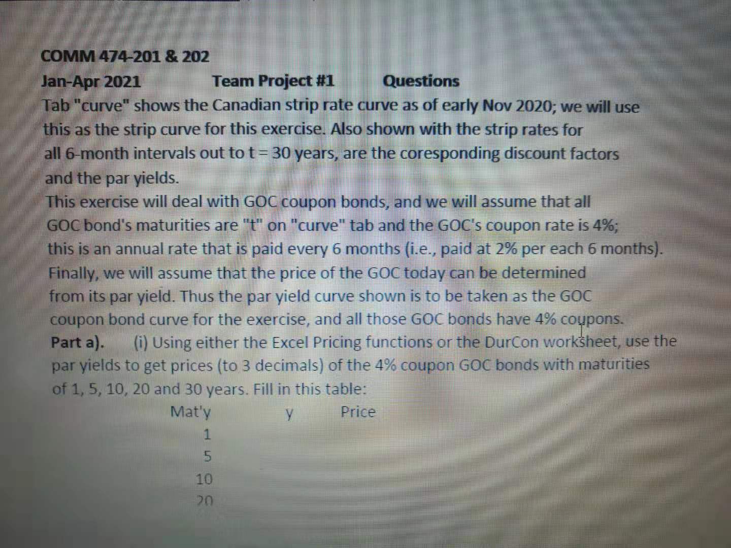 it is a comm 474 fixed income project, only part