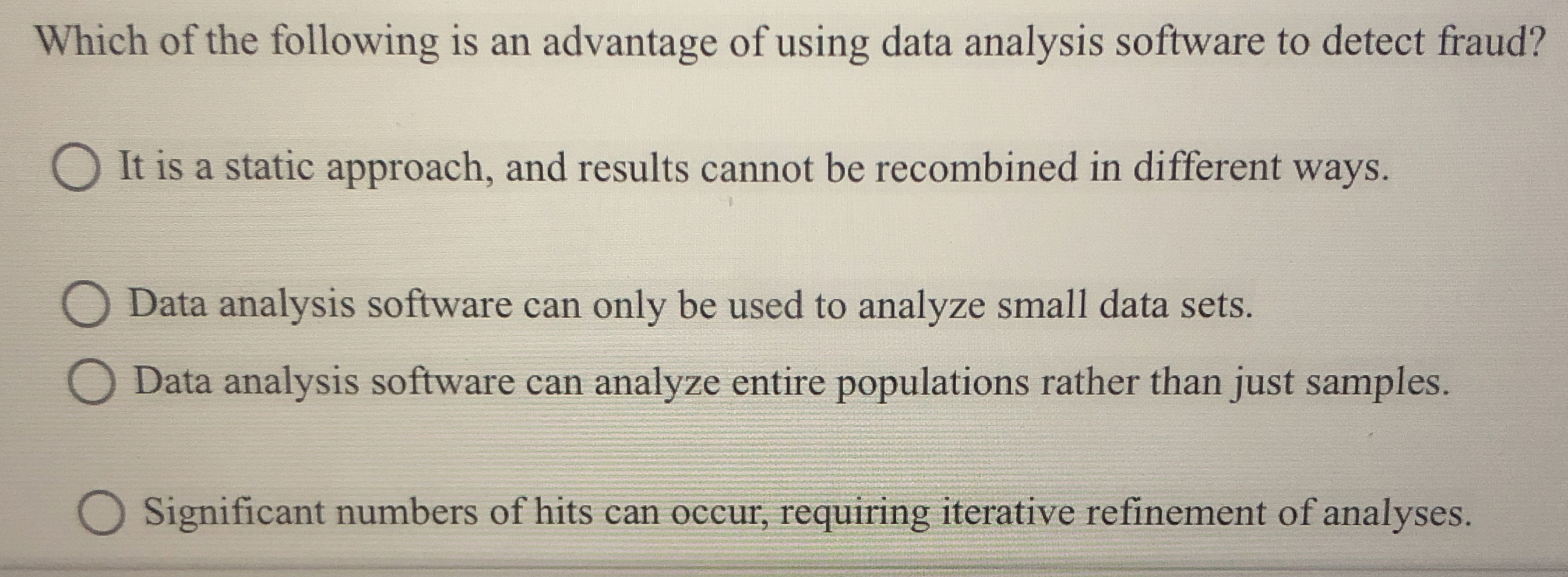 Which of the following is an advantage of using