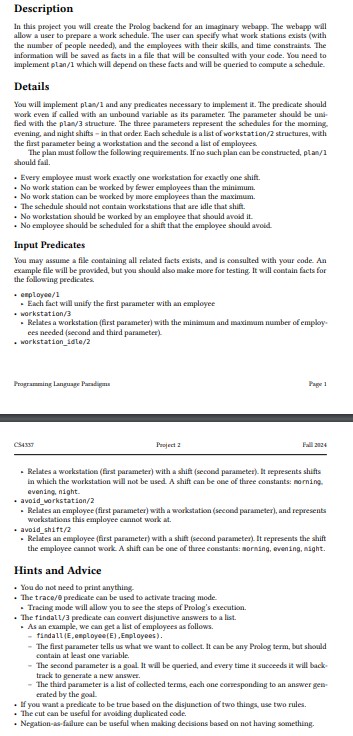 If someone can please provide Prolog code for