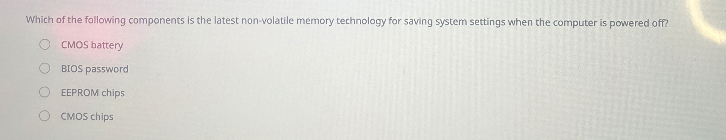 Which of the following components is the latest