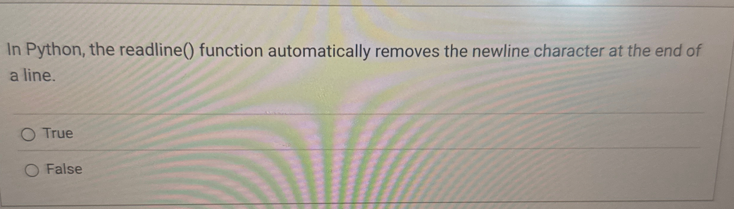 In Python, the readline ( ) function