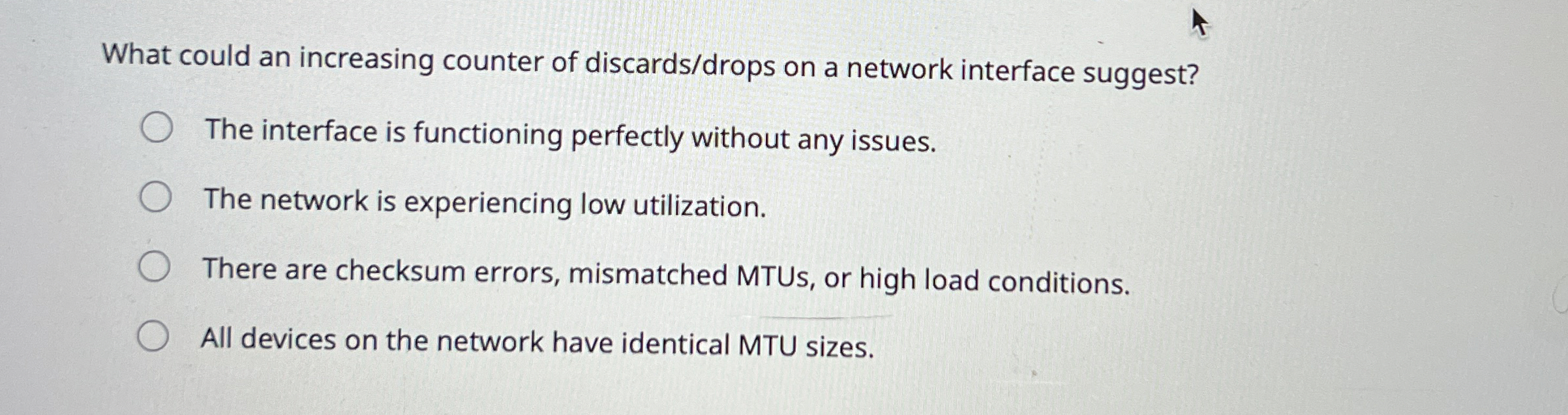 What could an increasing counter of discards /