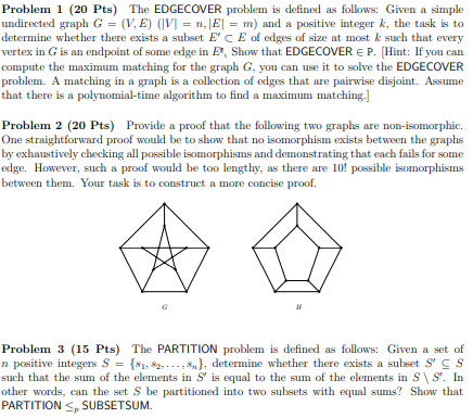 1 . The EDGECOVER problem is defined as follows: