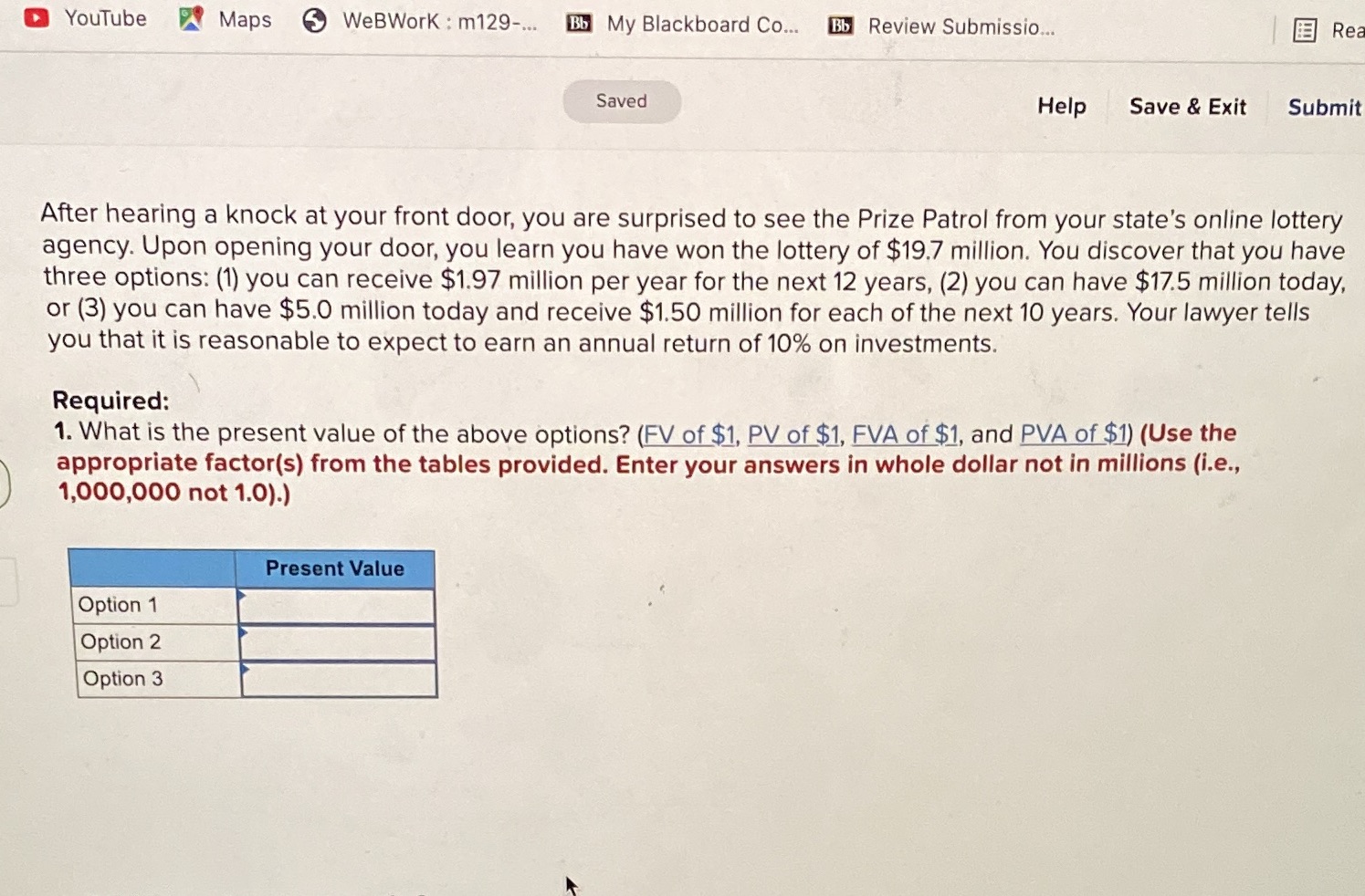 YouTube Maps WeBWork : m129-... Bb My Blackboard