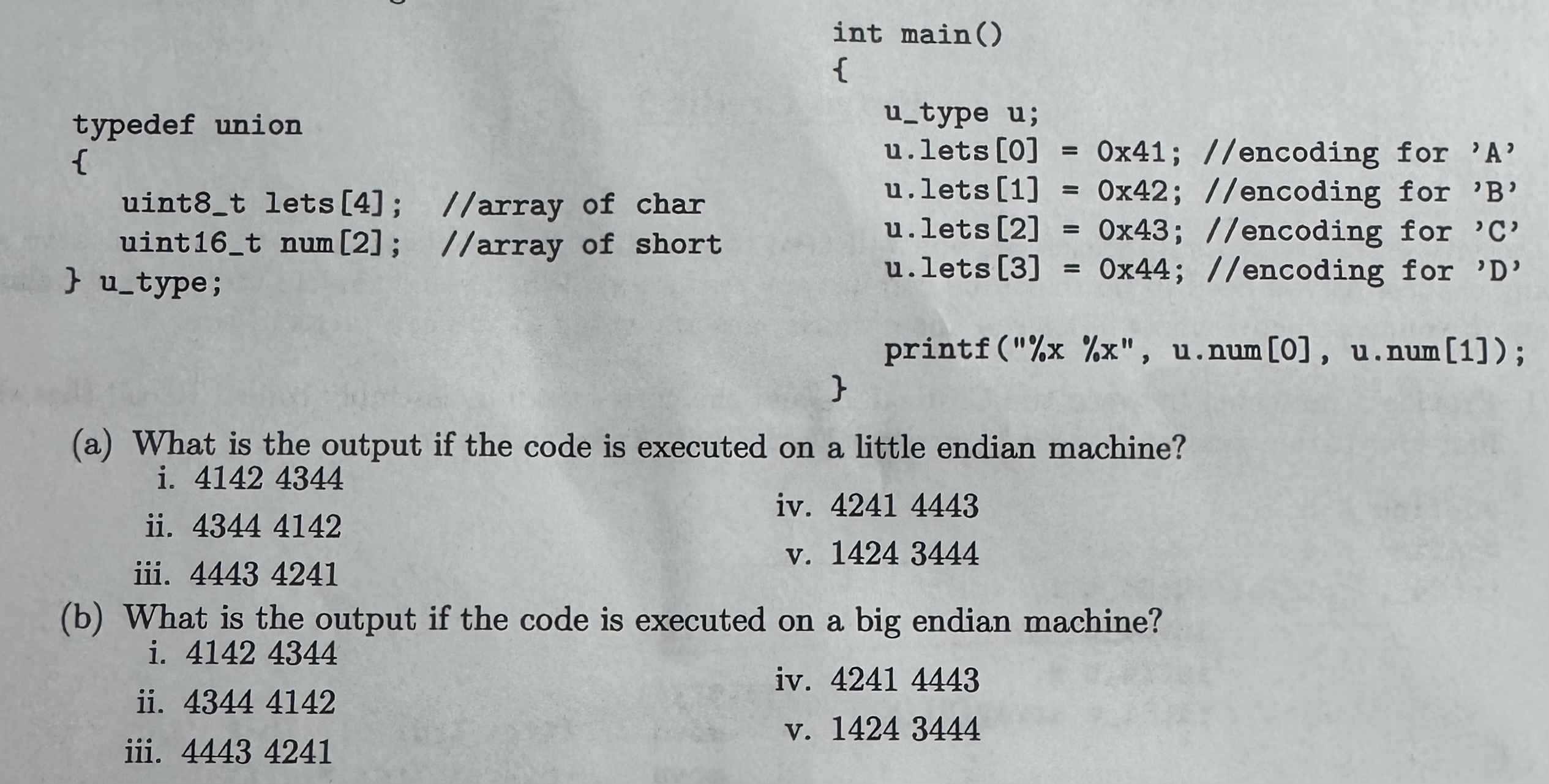 ( a ) What is the output if the code is executed