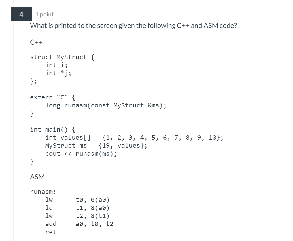 What is printed to the screen given the following