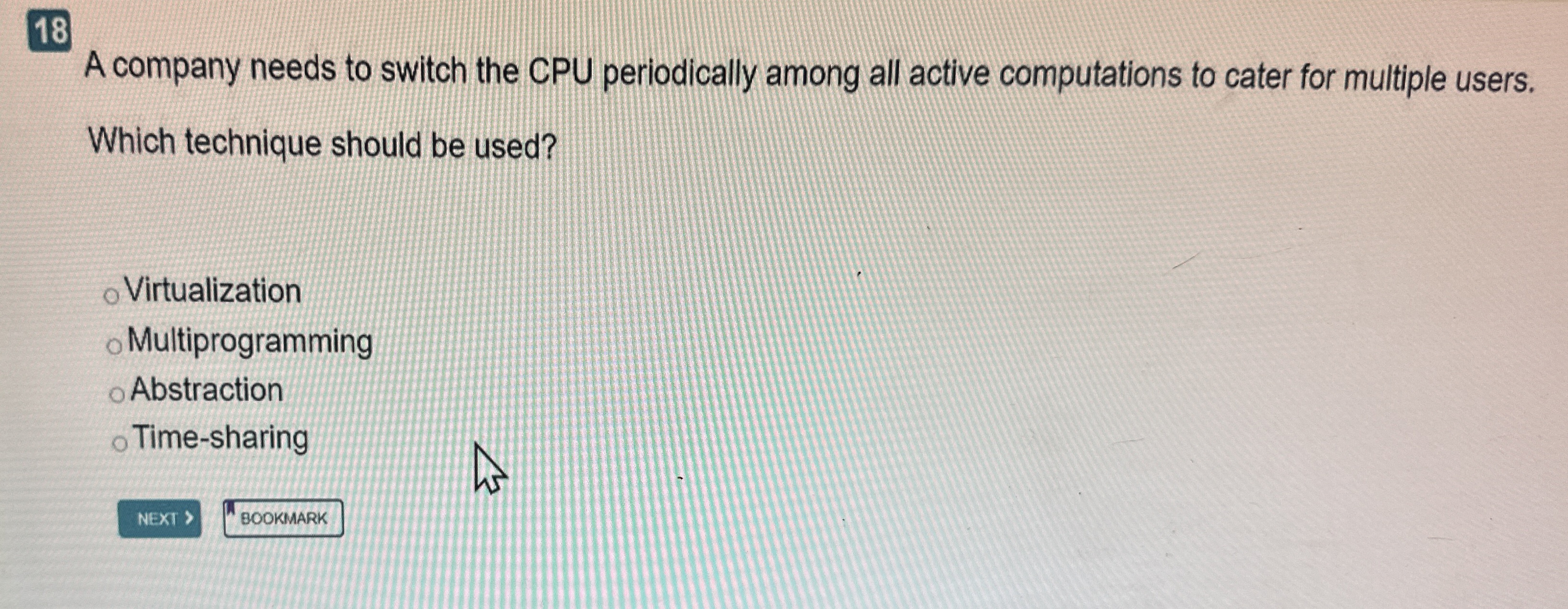 1 8 A company needs to switch the CPU