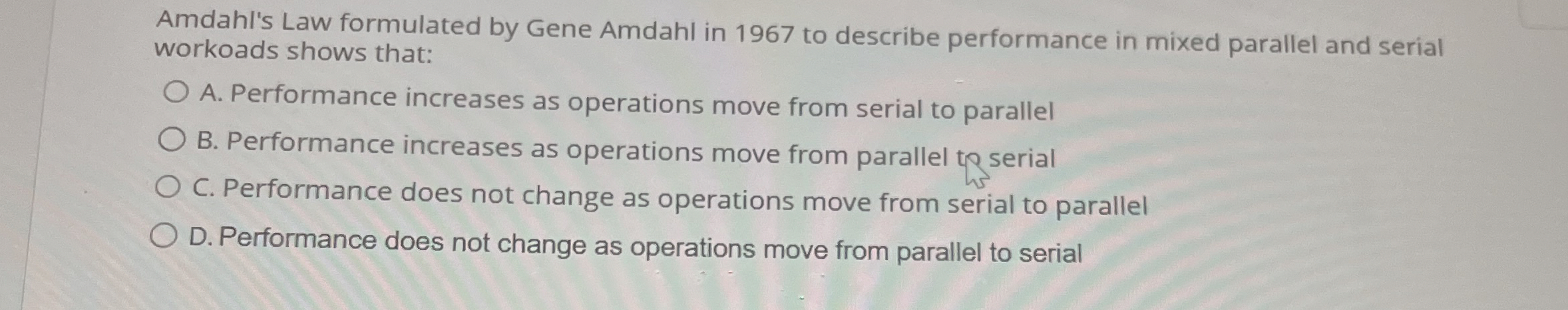 Amdahl's Law formulated by Gene Amdahl in 1 9 6 7