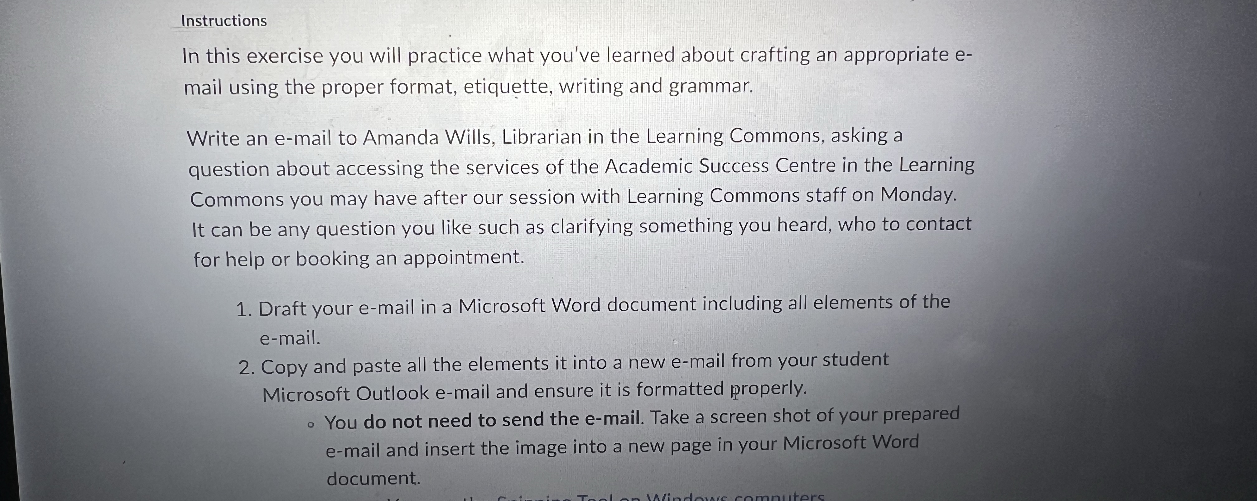 Instructions In this exercise you will practice