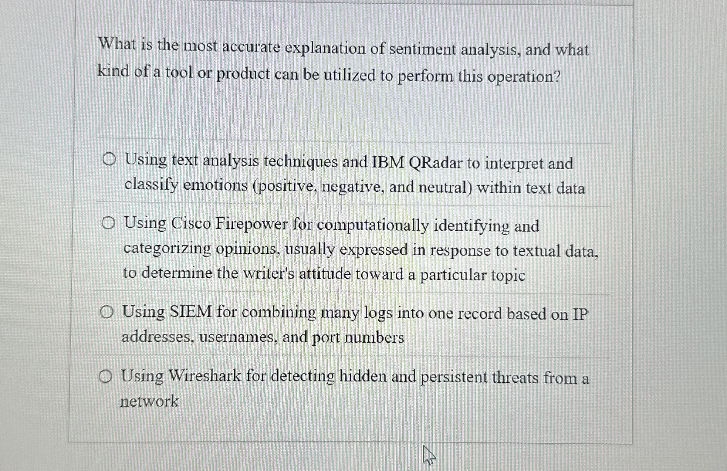 What is the most accurate explanation of