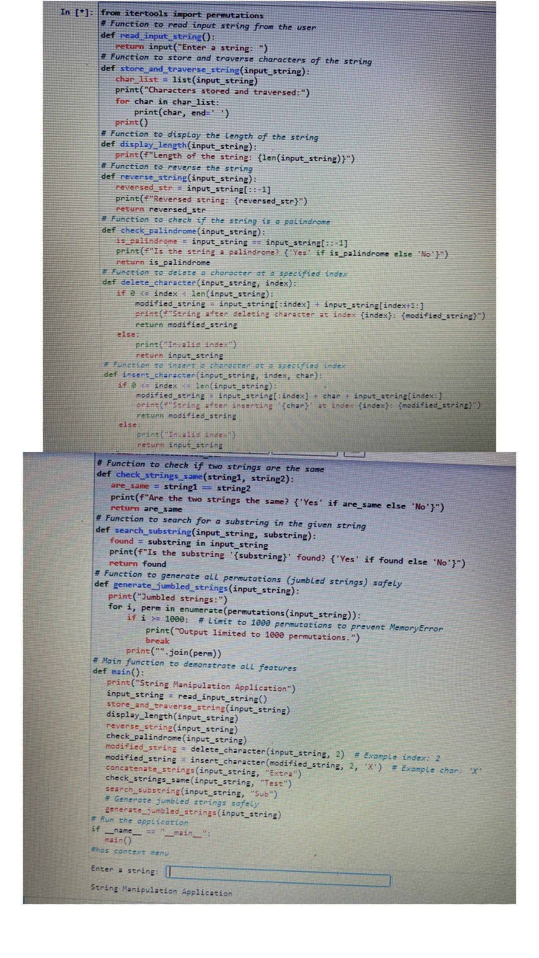 How to make the user enter two string and it work
