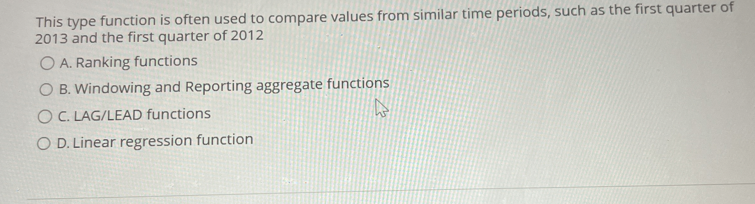 This type function is often used to compare