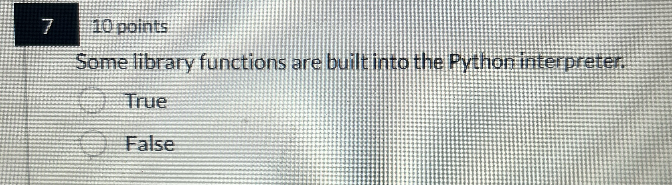 7 , 1 0 points Some library functions are built