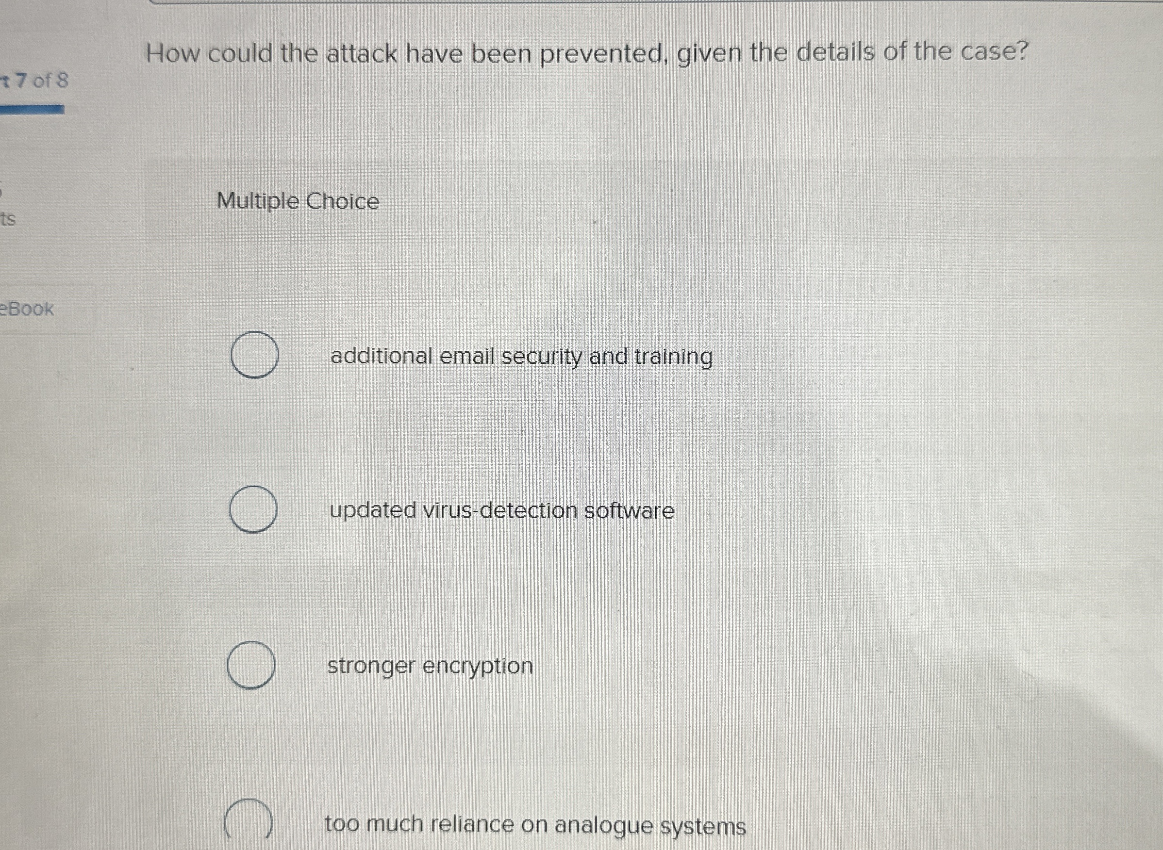 7 7 of 8 How could the attack have been