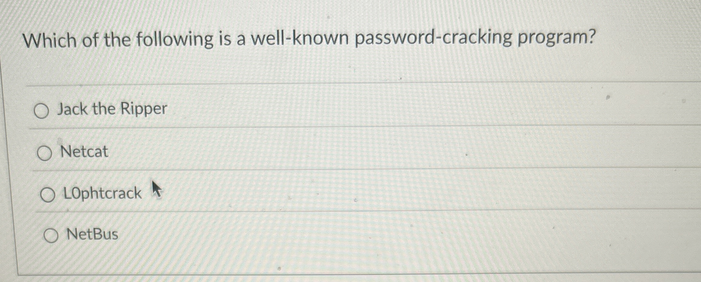 Which of the following is a well - known password